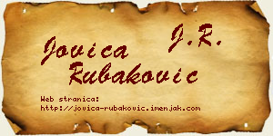 Jovica Rubaković vizit kartica